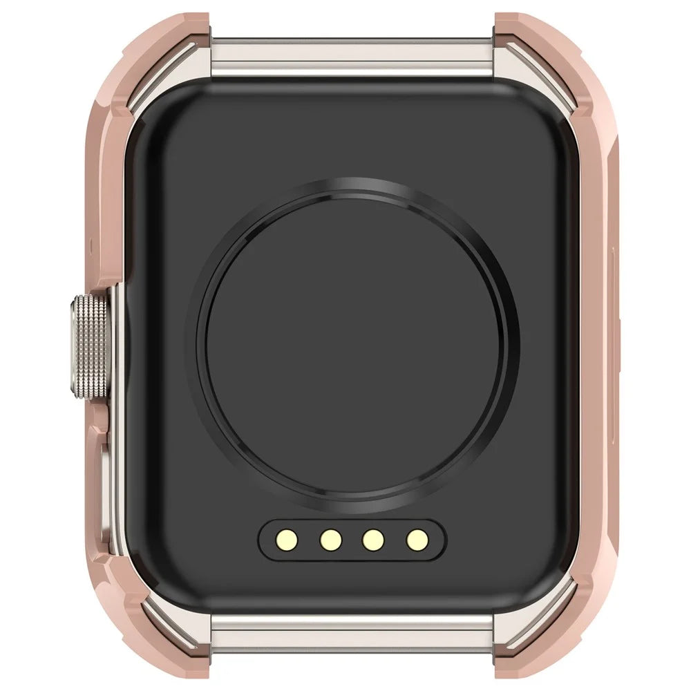 For Oppo Watch 4 Pro Hard PC Case Cover Anti-Scratch Watch Case with Tempered Glass Screen Film - Pink - 7