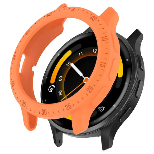 For Garmin Venu 3 TPU Case Cover Anti-Scratch Quick Release Watch Bumper Case with Dial Plate - Orange - 1