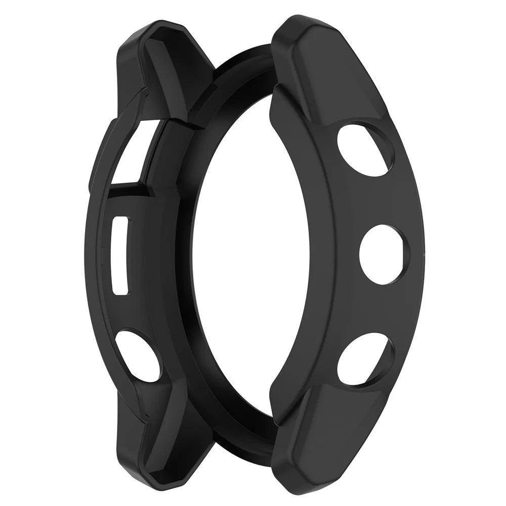 For Garmin Tactix 7 AMOLED TPU Bumper Case Protective Watch Cover Frame with Dial Plate - Black - 3