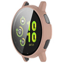 For Garmin vivoactive 5 / Garmin Active 5 Hard PC Bumper Case with Tempered Glass Screen Protector Watch Case Cover - Pink - 4