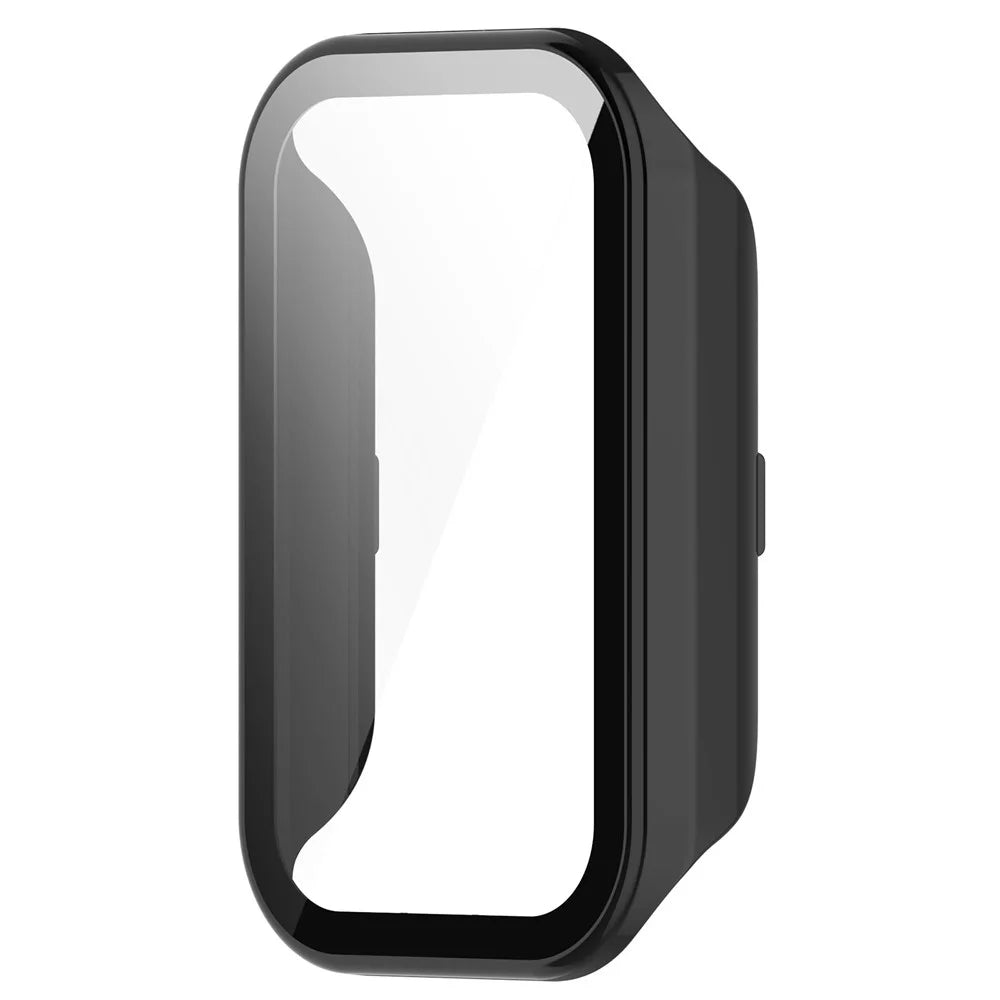 For Xiaomi Smart Band 8 Active / Redmi Smart Band 2 Watch Case PC Frame with Tempered Glass Screen Film - Black - 2