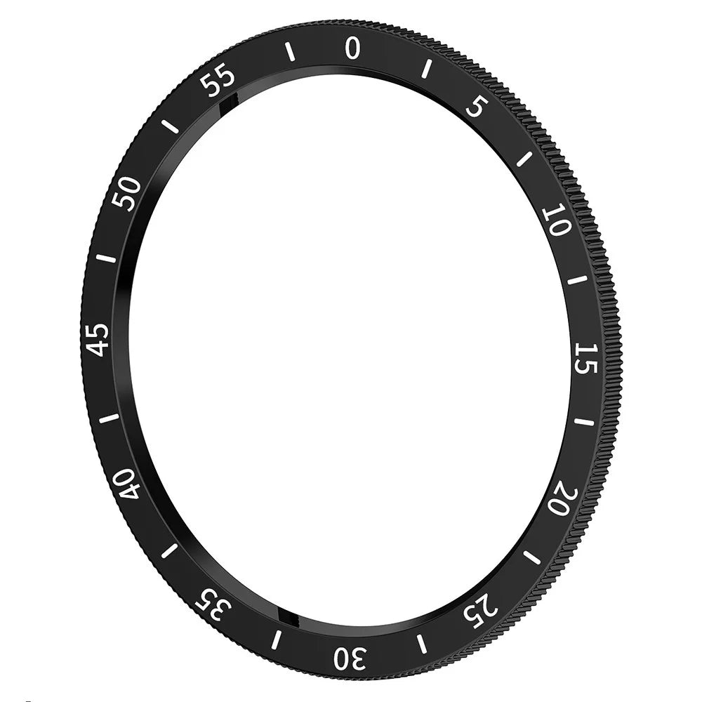For Samsung Galaxy Watch6 Classic 47mm PC Watch Bezel Ring Dial Plate Replacement Ring - Black - 1