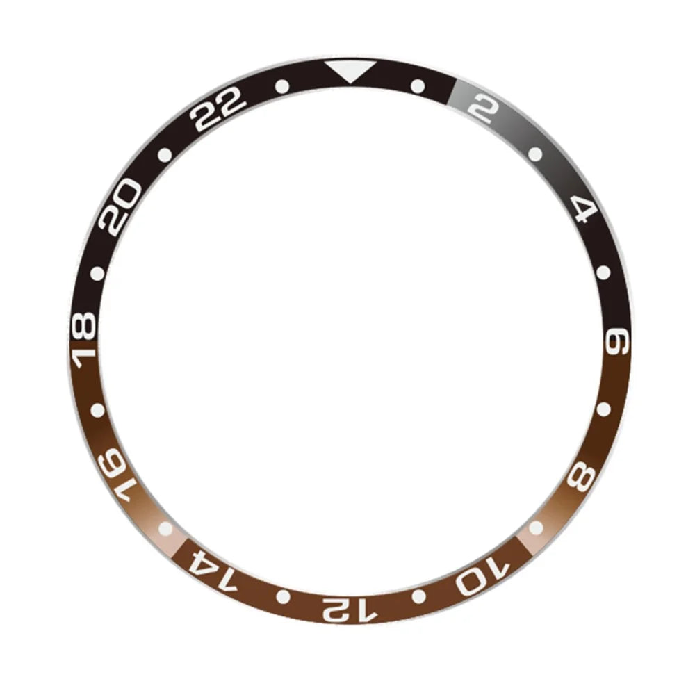 Aluminium Alloy Cover for Samsung Galaxy Watch6 Classic 43mm Bezel Ring Dual Color Watch Bumper - Black / Brown - 1