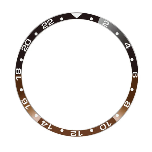 Aluminium Alloy Cover for Samsung Galaxy Watch6 Classic 43mm Bezel Ring Dual Color Watch Bumper - Black / Brown - 1
