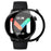 For Mibro Lite 2 Hard PC Bumper Case with Tempered Glass Screen Film Watch Case Cover - Black - 1