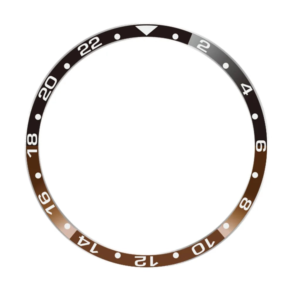 For Samsung Galaxy Watch6 Classic 47mm / Watch 5 Pro 45mm Bezel Ring Dual Color Aluminium Alloy Watch Cover - Black / Brown - 1