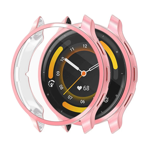 ENKAY HAT PRINCE For Garmin Venu 3S Full Cover Watch Case Electroplating TPU Frame with Screen Film - Pink - 1