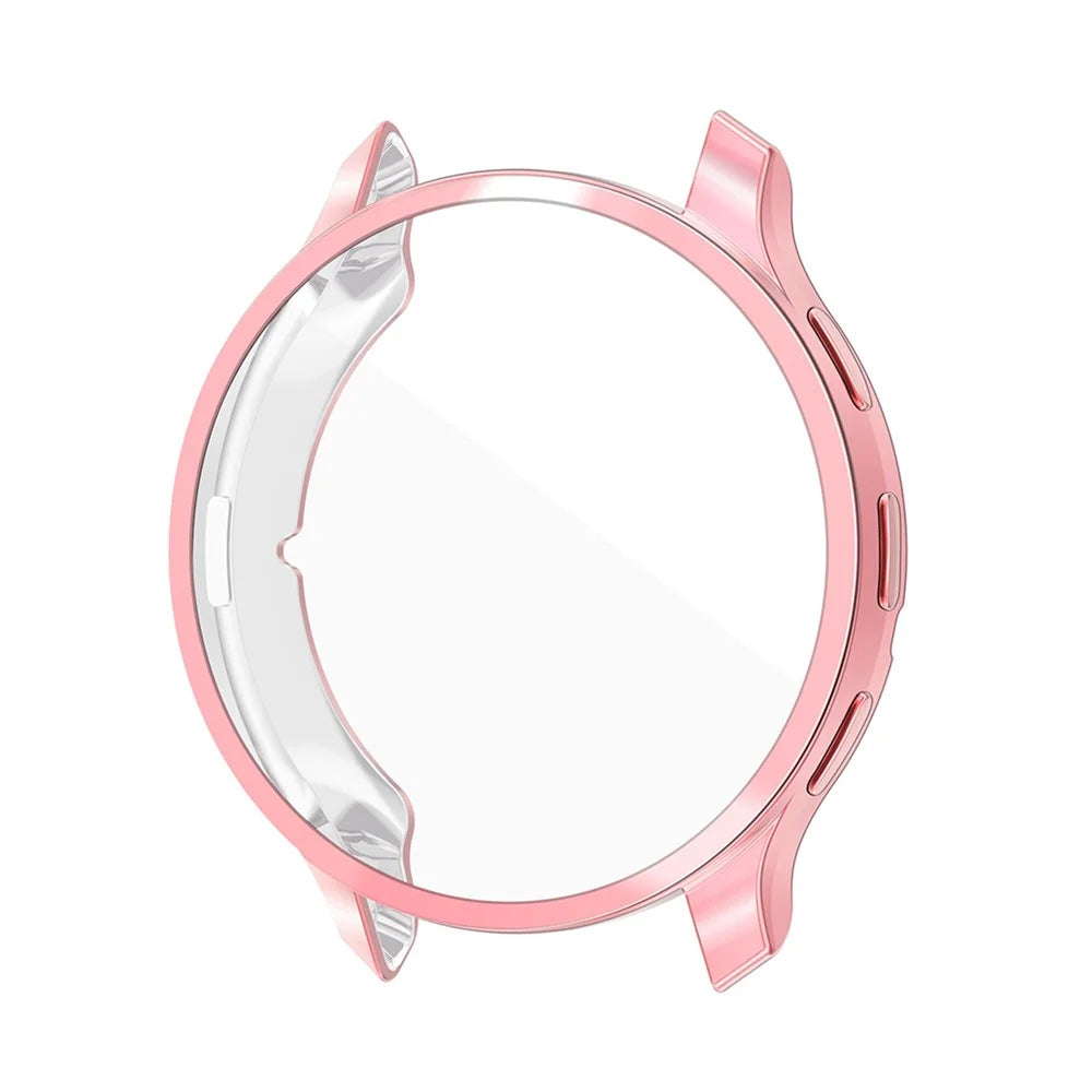 ENKAY HAT PRINCE For Garmin Venu 3S Full Cover Watch Case Electroplating TPU Frame with Screen Film - Pink - 2