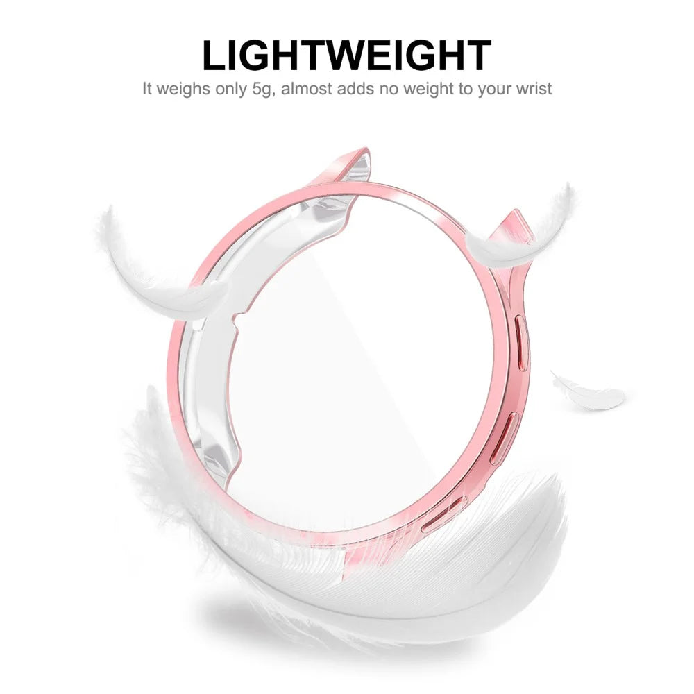 ENKAY HAT PRINCE For Garmin Venu 3S Full Cover Watch Case Electroplating TPU Frame with Screen Film - Pink - 6