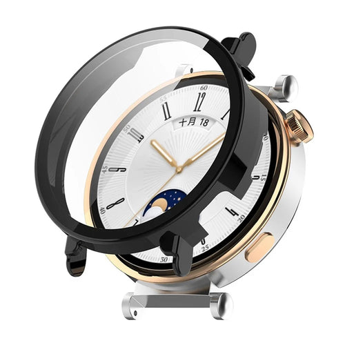 ENKAY Hat Prince For Huawei Watch GT 4 41mm Case All-Round PC Watch Cover with Clear Screen Protector - Black - 1