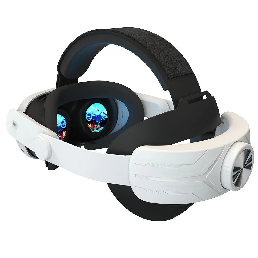 For Meta Quest 3 Adjustable Head Strap Headband Pressure Reduce Fixing Strap VR Accessory - Black+White - 1