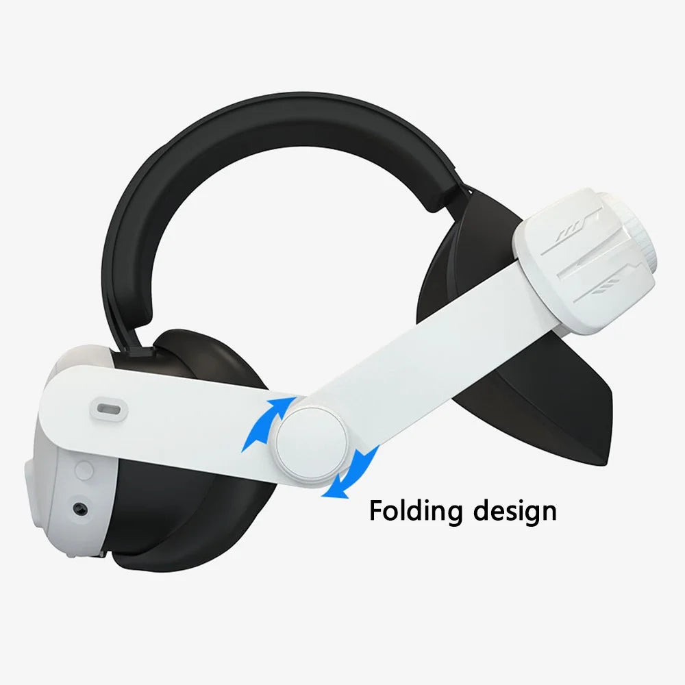 For Meta Quest 3 Adjustable Head Strap Headband Pressure Reduce Fixing Strap VR Accessory - Black+White - 3