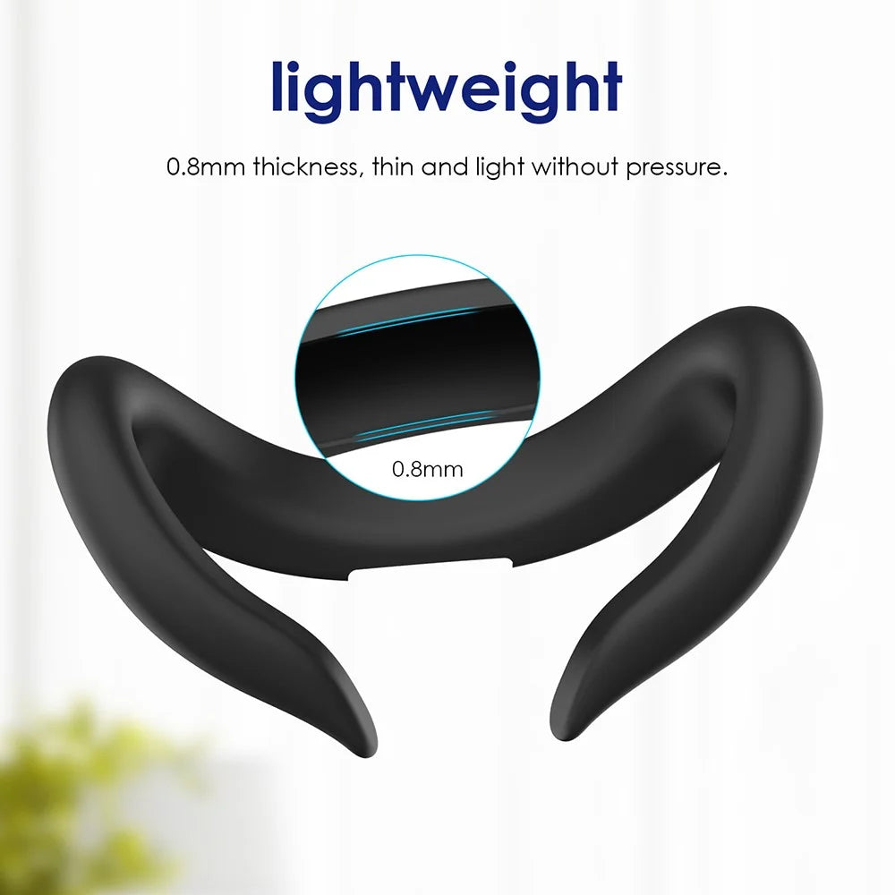 WOLMTT For Meta Quest 3 VR Silicone Eye Mask Anti-sweat Protective Cover - Black - 2