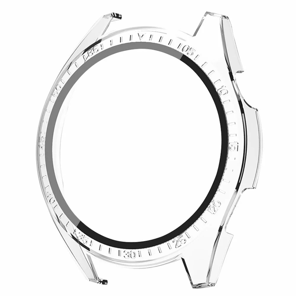 Watch Case for Aigo GT8 Smart Watch PC Frame Protective Cover with Tempered Glass Screen Film - Transparent - 3