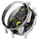 For Huawei Watch GT 4 46mm Watch Case Tempered Glass Screen Protector PC Frame Cover with Dial Plate - Silver - 1