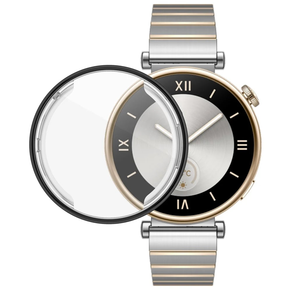 For Huawei Watch GT 4 41mm Watch Protector Electroplating Full Coverage TPU Watch Cover - Black - 5