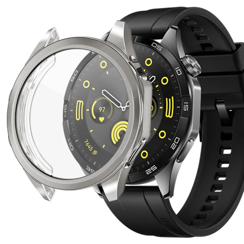 For Huawei Watch GT 4 46mm Watch Case TPU Scratch-resistant Electroplating Protector Cover - Grey - 1