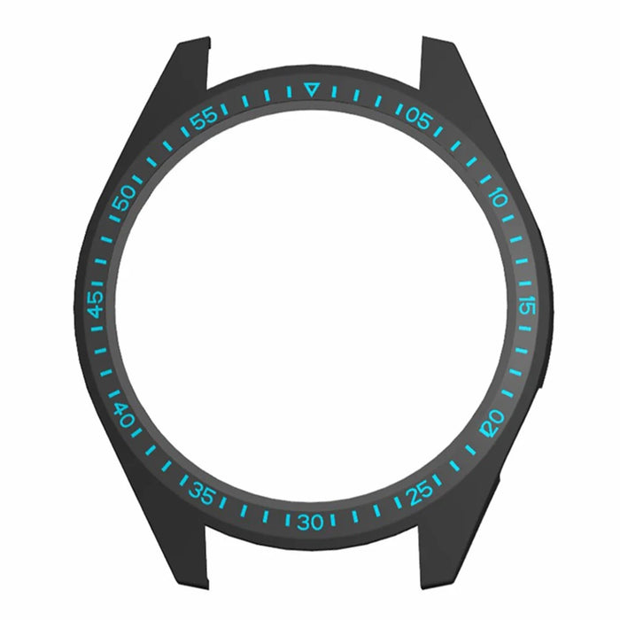 For Aigo GT8 Smart Watch Half-Wrapped Protective Cover Hard PC Frame Watch Case with Dial Plate - Black+Blue - 4