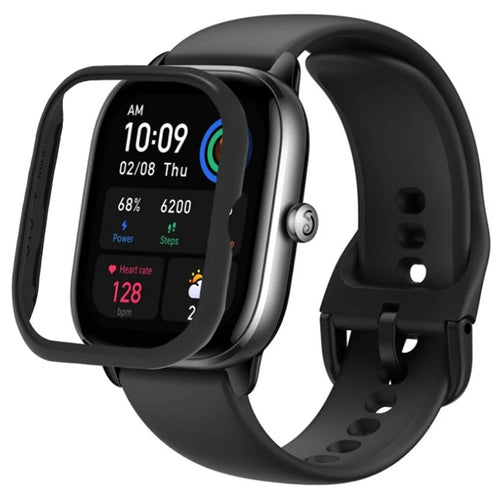 For Huami Amazfit GTS 4 Mini Watch Protective Frame PC Scratch-resistant Cover - Black - 1