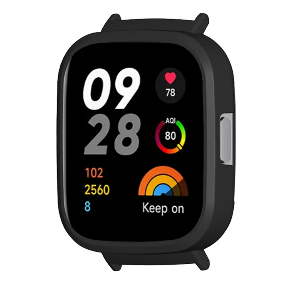 For Xiaomi Redmi Watch 3 Hard PC Bumper Frame Case Protective Cover with 20mm Adapter Connector - Black - 2
