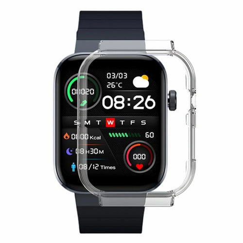 For Mibro Watch T1 Case PC Half-Wrapped Watch Protective Frame - Transparent - 1