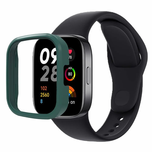 For Xiaomi Redmi Watch 3 Watch Case Half-Cover Protective Frame - Midnight Green - 1