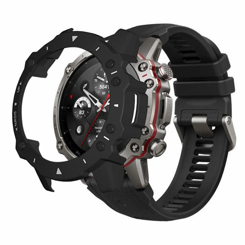 For Huami Amazfit Falcon Watch Case Anti-drop Hard PC Watch Frame Protective Shell - Black+White - 1