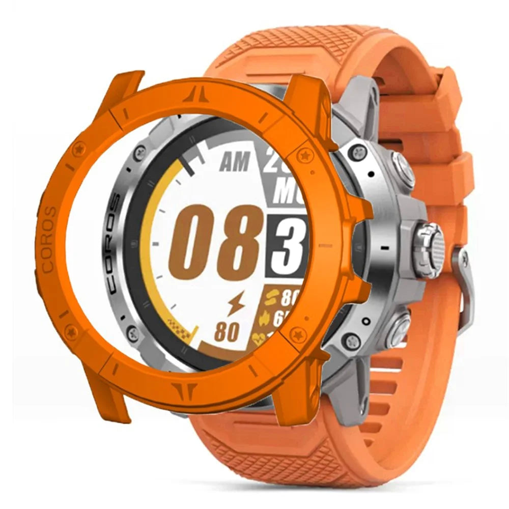 For Coros Vertix 2 Hard PC Case Hollow Edge Protector Bumper Frame Cover - Orange - 1