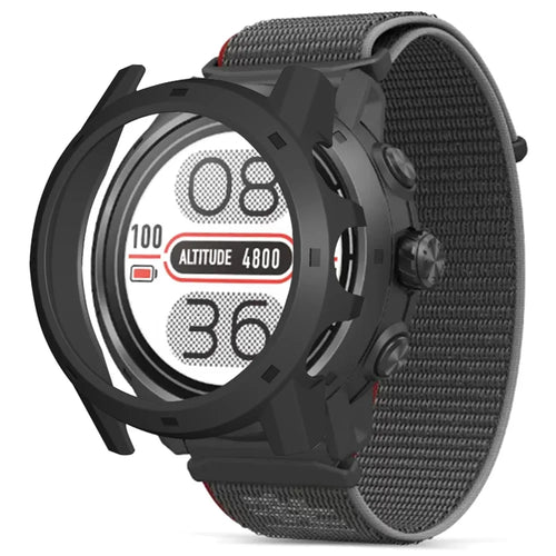 For Coros Apex 2 Pro Watch Frame Half Cover Hard PC Protective Case - Black - 1