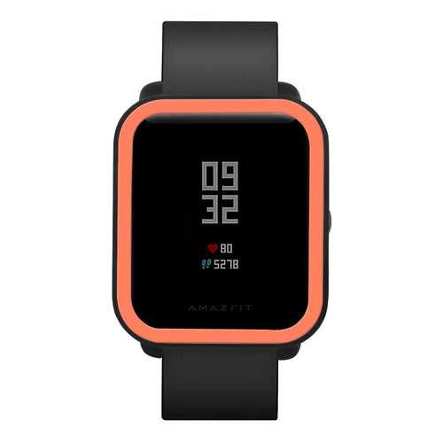For Huami Amazfit Bip / Bip Lite Protective Edge Case Dual Color Silicone Watch Cover - Black+Orange - 1