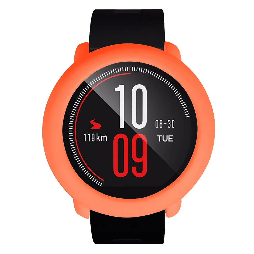 For Huami Amazfit Pace Silicone Protective Frame Soft Anti-Scratch Watch Cover - Orange - 1