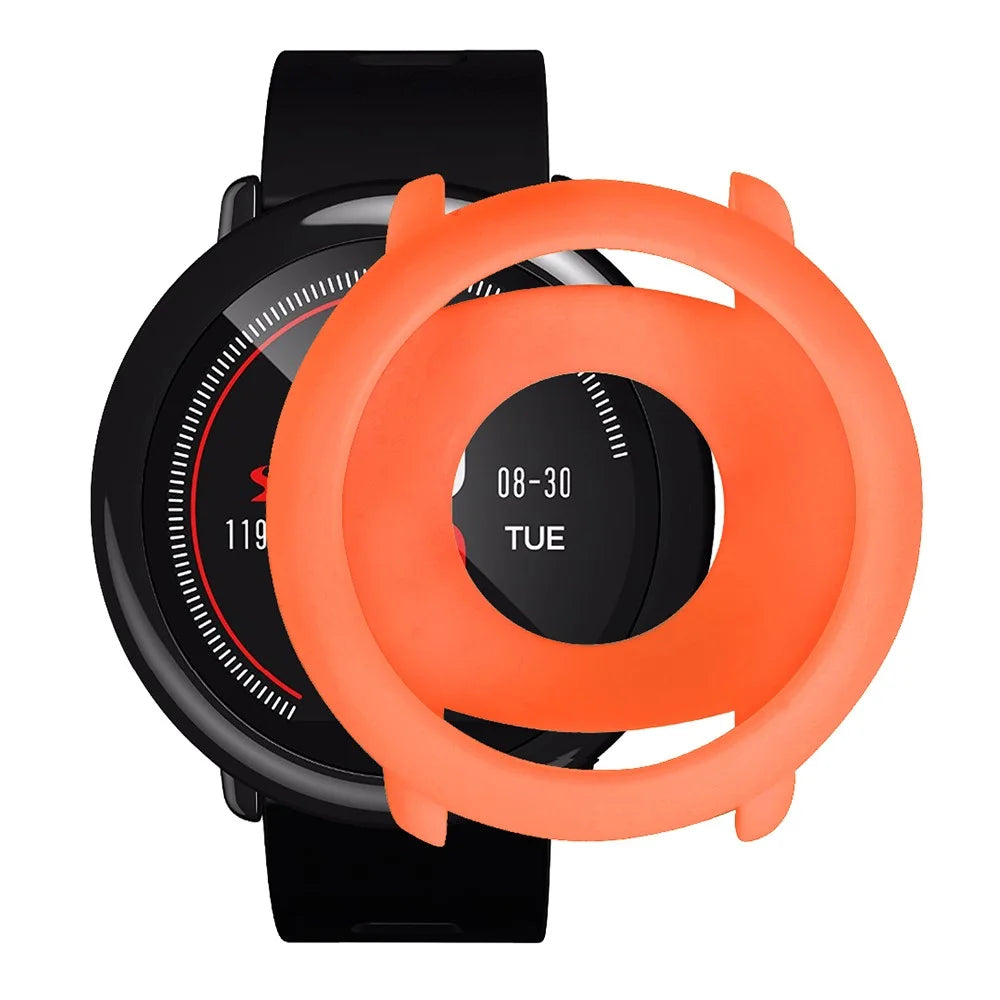 For Huami Amazfit Pace Silicone Protective Frame Soft Anti-Scratch Watch Cover - Orange - 3