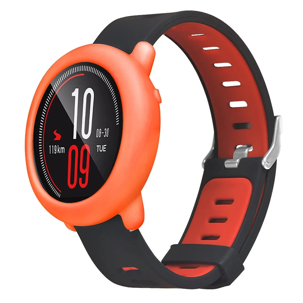For Huami Amazfit Pace Silicone Protective Frame Soft Anti-Scratch Watch Cover - Orange - 4