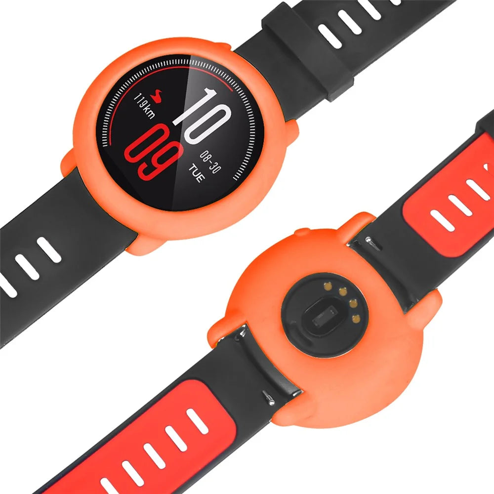 For Huami Amazfit Pace Silicone Protective Frame Soft Anti-Scratch Watch Cover - Orange - 5