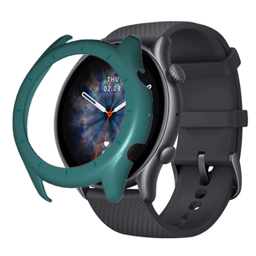 For Huami Amazfit GTR 3 / GTR 3 Pro Watch Case Hollow Hard PC Shockproof Cover Frame - Midnight Green - 1