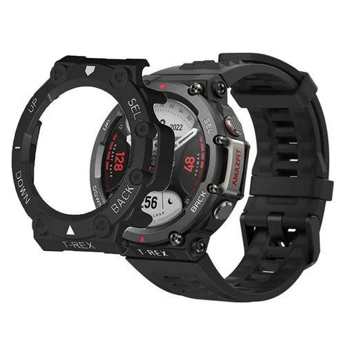 For Huami Amazfit T-Rex 2 Watch Case Cover Quick Release Hard PC Watch Protective Case - Black / White - 1