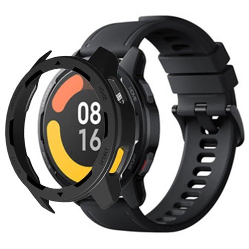 For Xiaomi Watch S1 Active / Watch Color 2 Protective Cover Hard PC Watch Case Hollow Frame - Black - 1