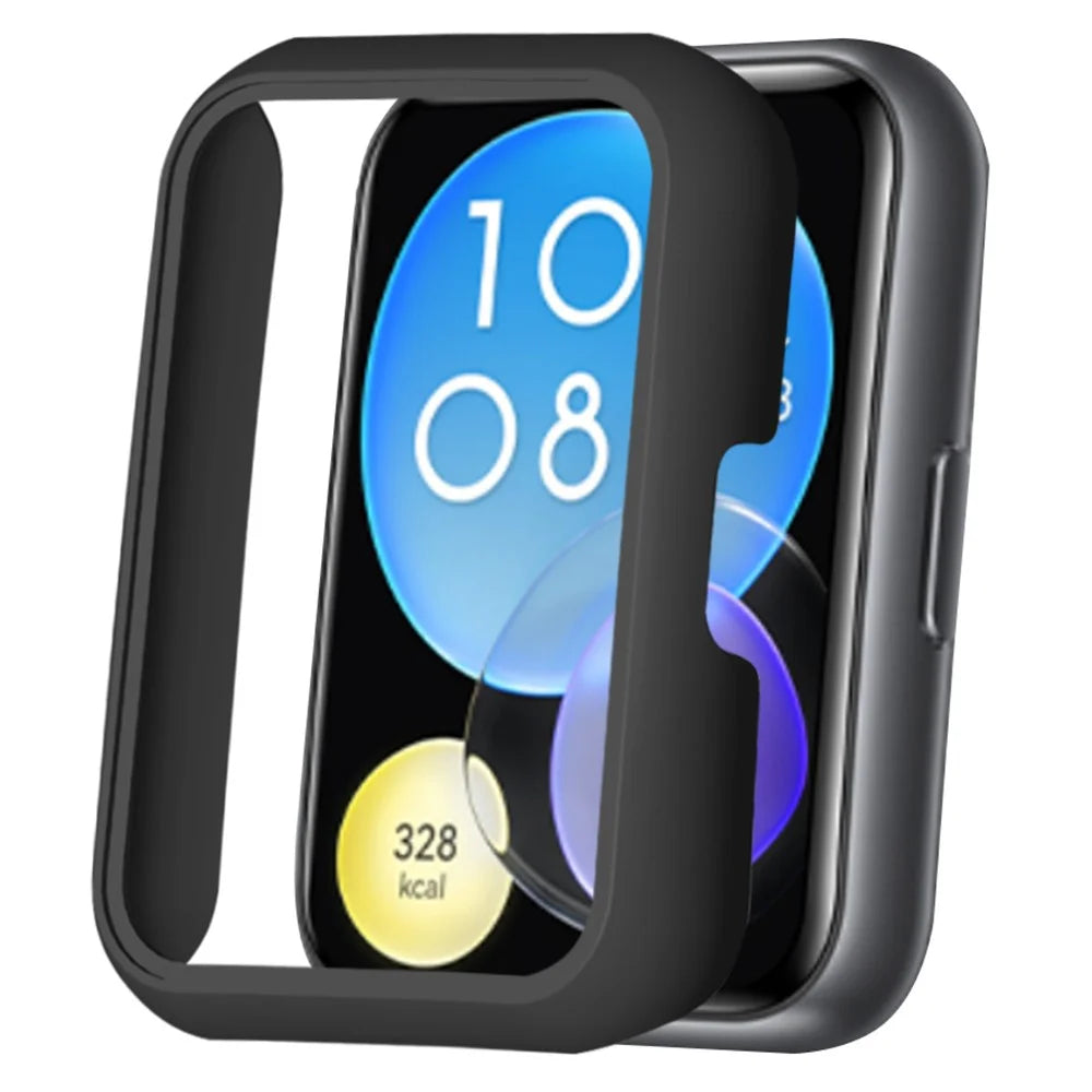For Huawei Watch Fit 2 Protective Cover Hard PC Watch Case Hollow Shell Frame - Black - 1