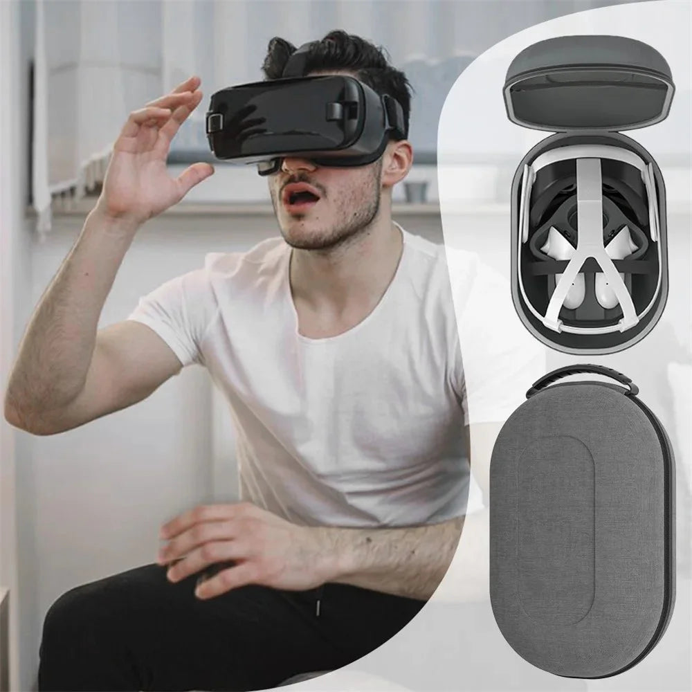 AL-Q022 For Meta Quest 3 VR Headset Carrying Case EVA+Polyester Portable Storage Bag - 4