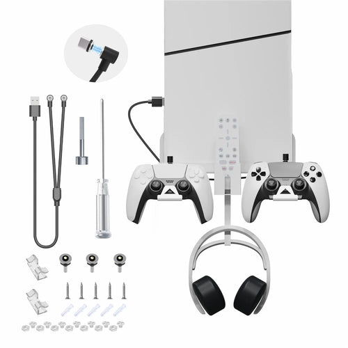 JYS P5177 For PlayStation PS5 Slim Wall Mount Bracket Controller Charger Headset Hanging Bracket - 1