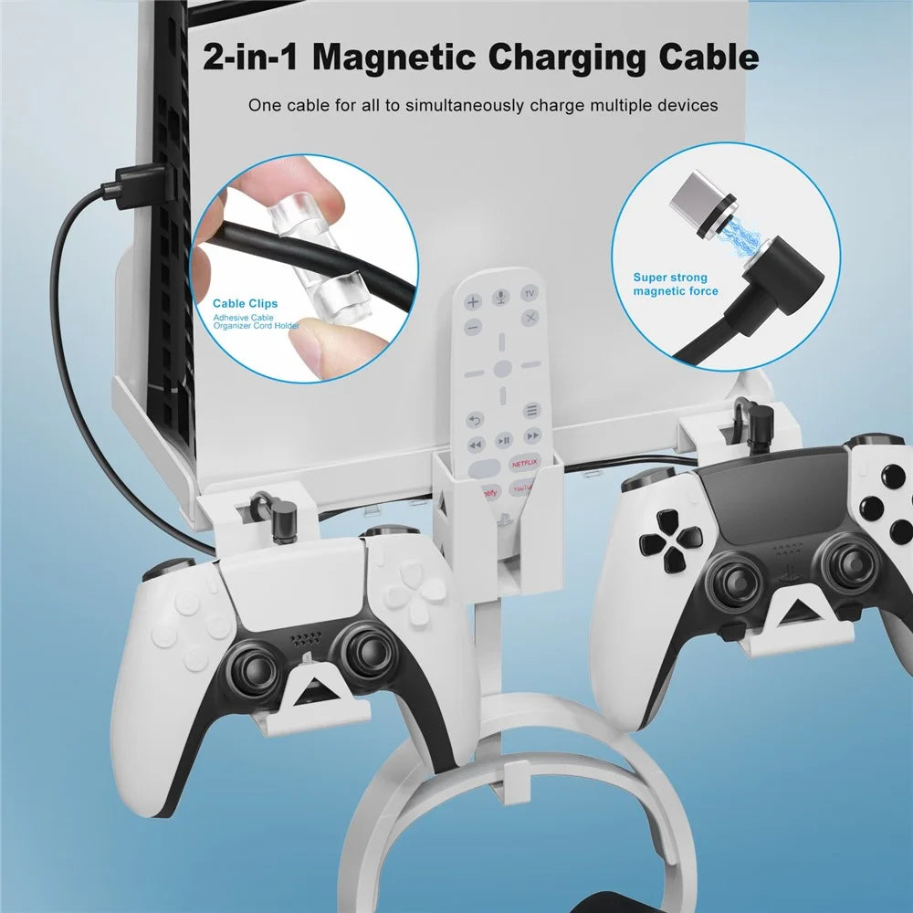 JYS P5177 For PlayStation PS5 Slim Wall Mount Bracket Controller Charger Headset Hanging Bracket - 3