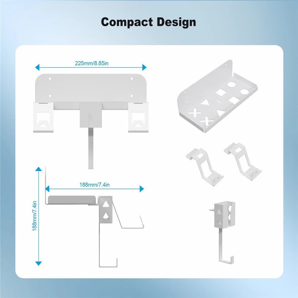 JYS P5177 For PlayStation PS5 Slim Wall Mount Bracket Controller Charger Headset Hanging Bracket - 6