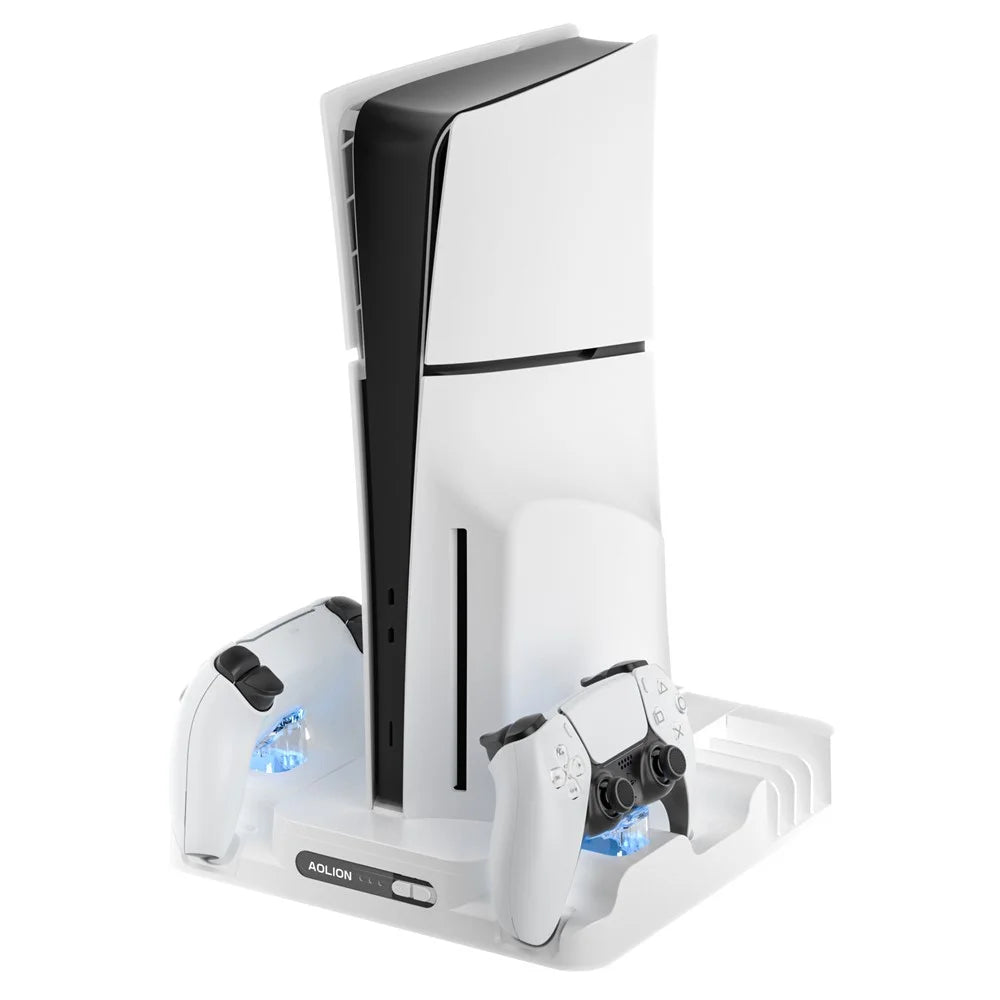 AOLION AL-P5327 Gamepad Charging Dock For PS5 Slim Game Controller Charging Stand Holder with Cooling Fan - 1