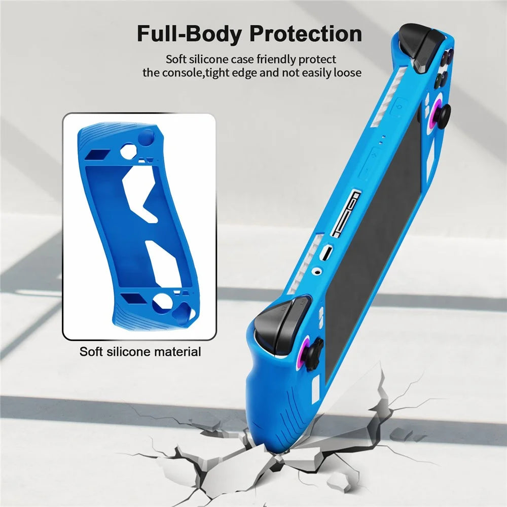 JYS-RA006 For ASUS ROG Ally Full Protection Game Controller Protector Silicone Sleeve Case - Blue - 5