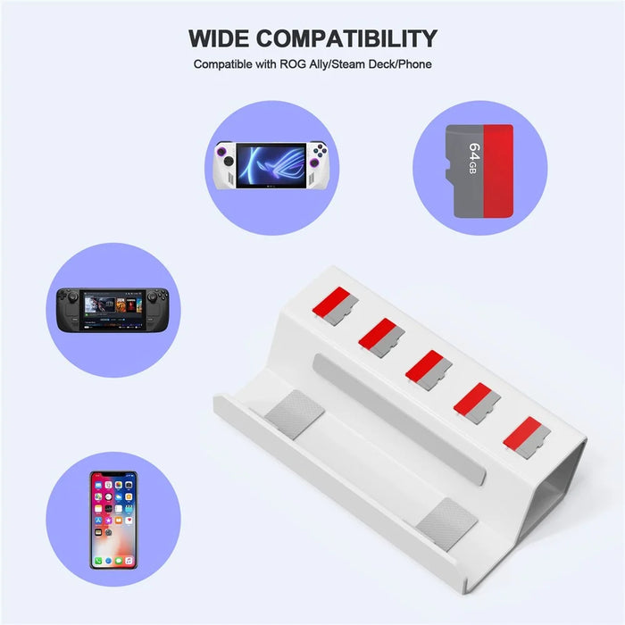 JYS RA003 Display Stand for Nintendo Switch  /  Steam Deck  /  ROG Ally Game Controller Desk Bracket with Memory Card Slot - 3