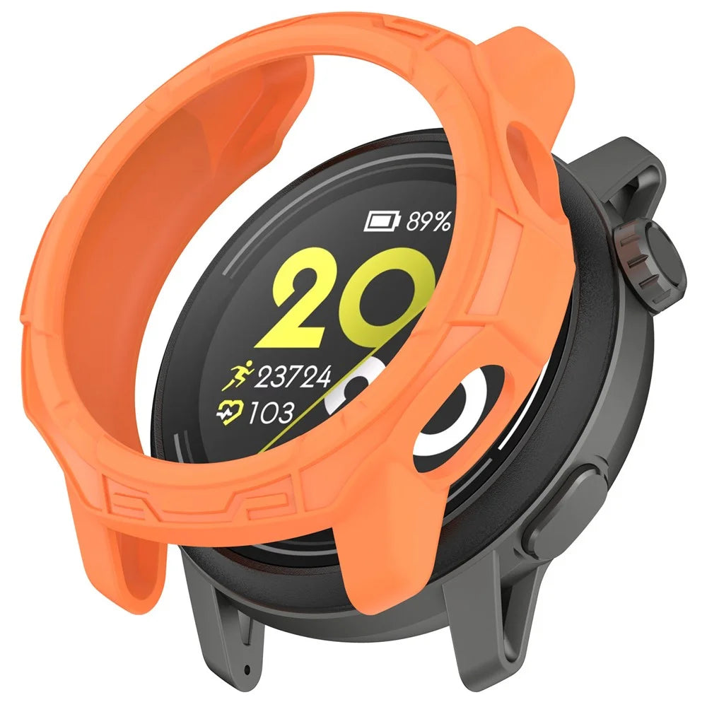 For Coros Pace 3 Anti-collision TPU Watch Case Hollow Protective Frame - Orange - 1
