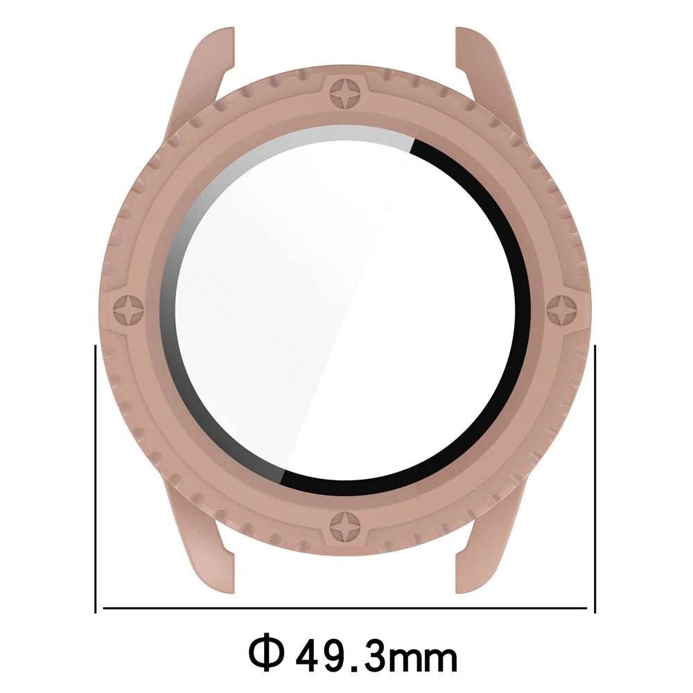 For Xiaomi Watch S3 Protective Cover Hard PC Watch Case  with Tempered Glass Screen Protector - Pink - 5