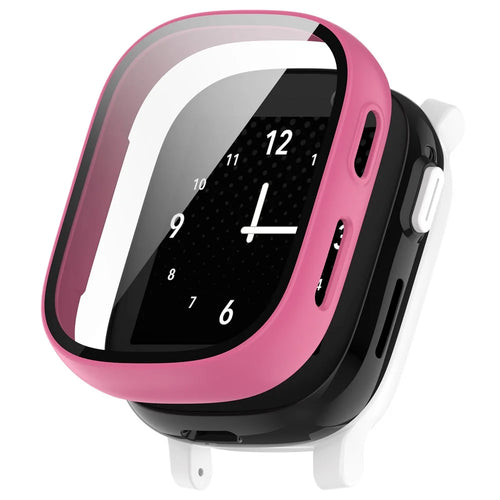 Hard PC Cover for Xplora X6 Play Watch Case with Tempered Glass Screen Protector - Rose - 1