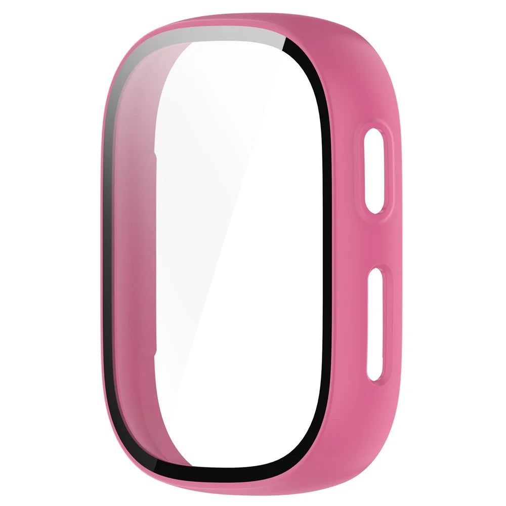 Hard PC Cover for Xplora X6 Play Watch Case with Tempered Glass Screen Protector - Rose - 3