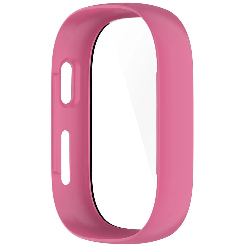 Hard PC Cover for Xplora X6 Play Watch Case with Tempered Glass Screen Protector - Rose - 4